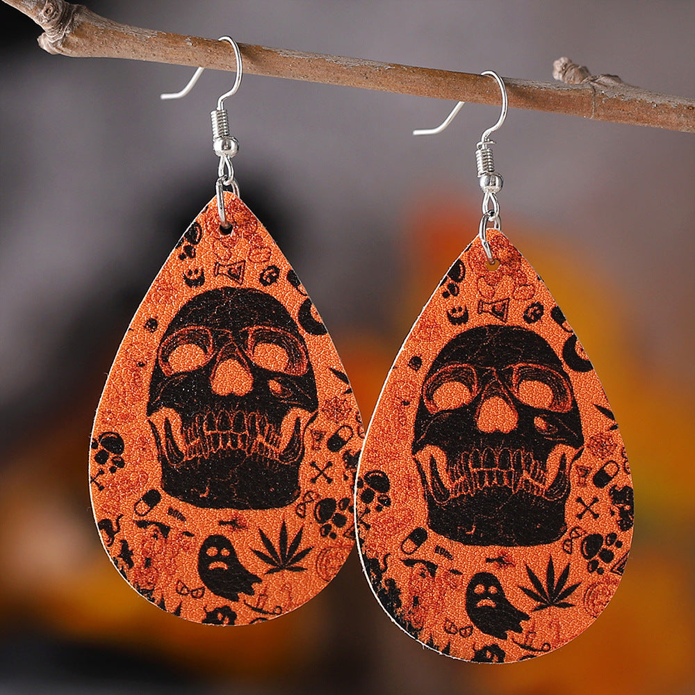 Wholesale  Gothic PU Leather Earrings
